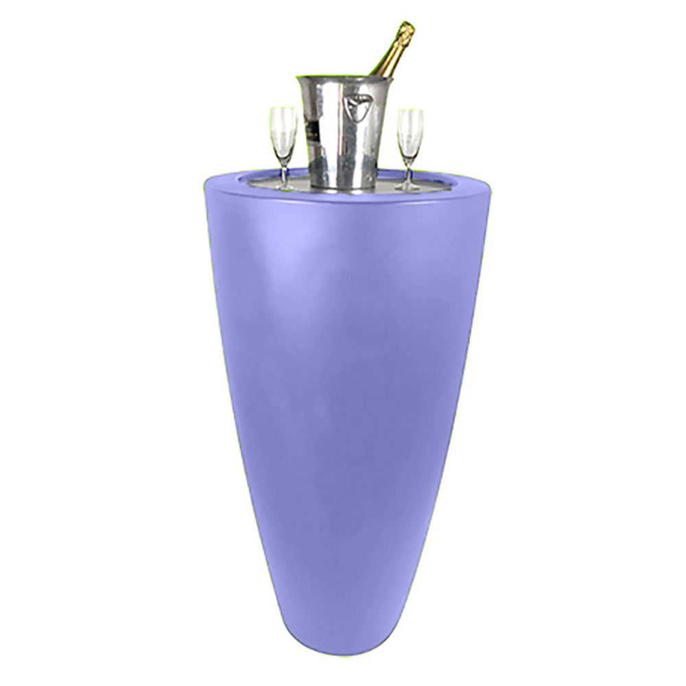Pot conique 3 en 1pot de fleurs- mange debout-seau a champagne dessus inox
