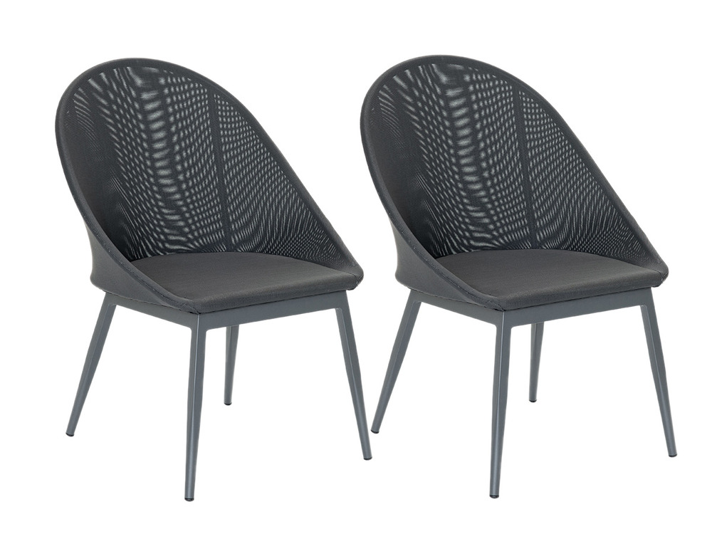 Lot de 2 fauteuils de jardin en aluminium avec coussin gris fuerte ventura