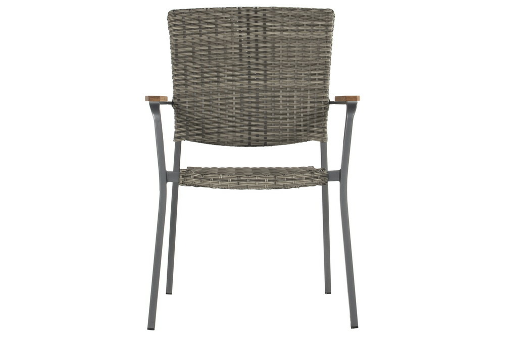 Chaise sintra en résine tressée - pieds en aluminium - anthracite/marron grisé