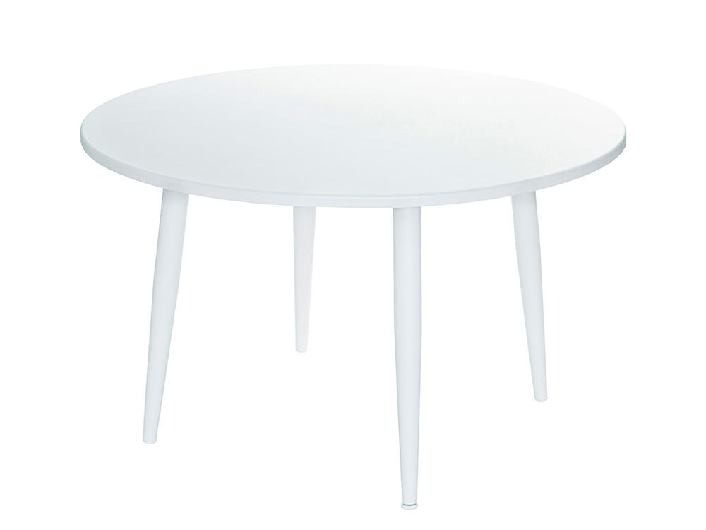 Ensemble de table à manger en alum blanc capri et 4 chaises de jardin malte