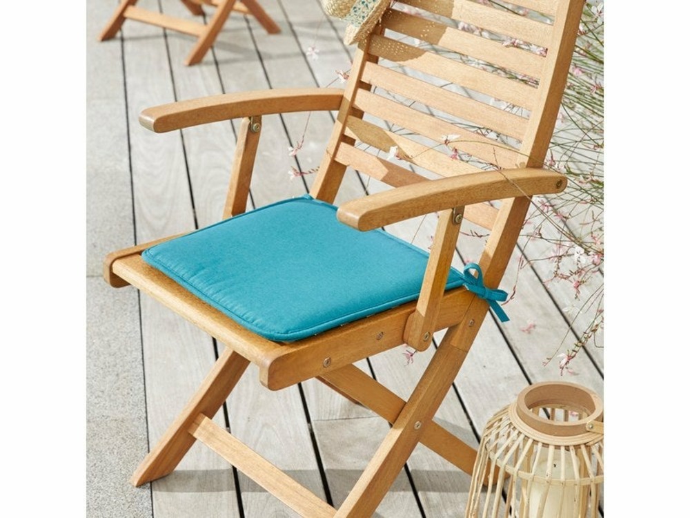 Galette d'assise de chaise/fauteuil feria, bleu l.38 x h.3 cm