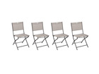 Lot de 4 chaises de jardin pliante métal modula noisette / tonka