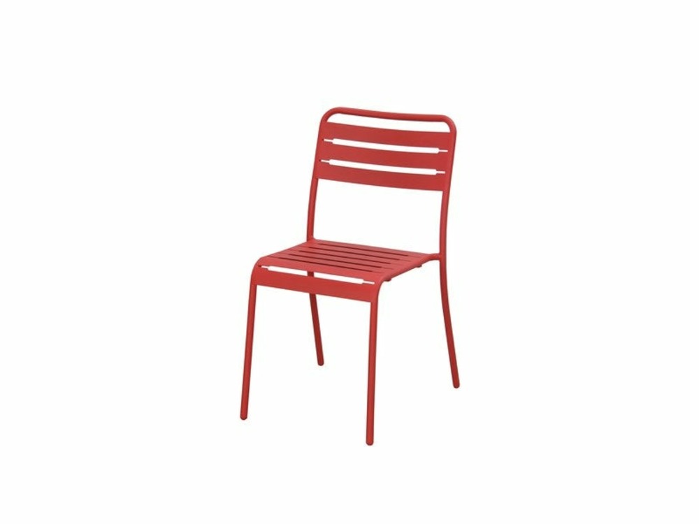 Chaise de jardin en acier café rouge cherry