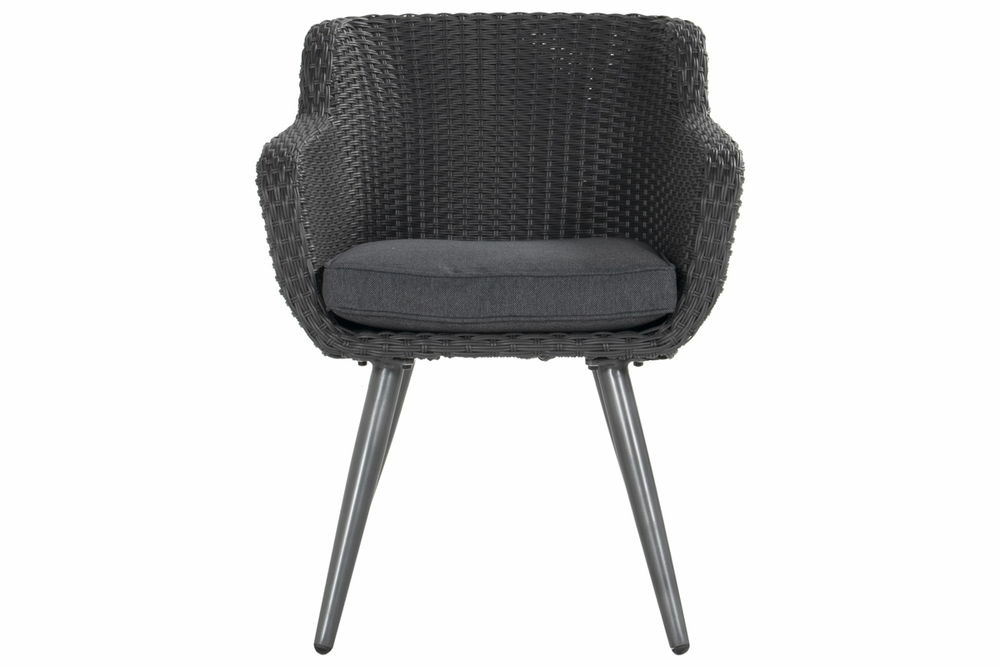 Chaise-fauteuil amadora en résine tressée - pieds en aluminium - anthracite