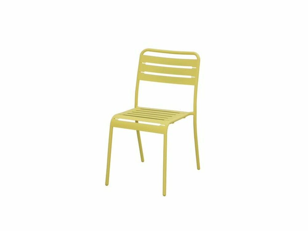 Chaise de jardin en acier café jaune