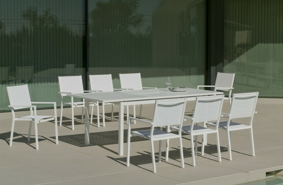 Ensemble repas palma/roma - finition blanc - 8 places