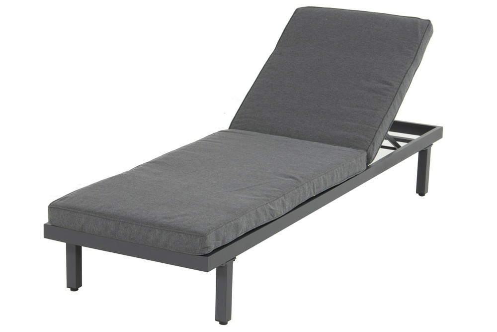 Bain de soleil aveiro en aluminium - matelas en polyester - anthracite