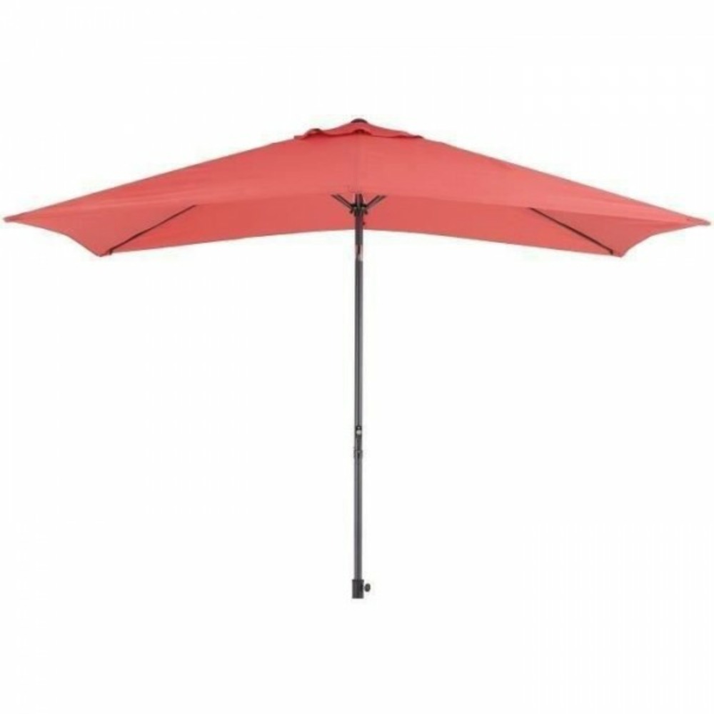Parasol droit 3x2 m inclinable - mât aluminium avec toile polyester 160 g/m² - rouge