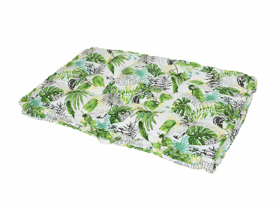 Coussin palette de jardin déco feuilles clair 120 x 80 x 8 cm