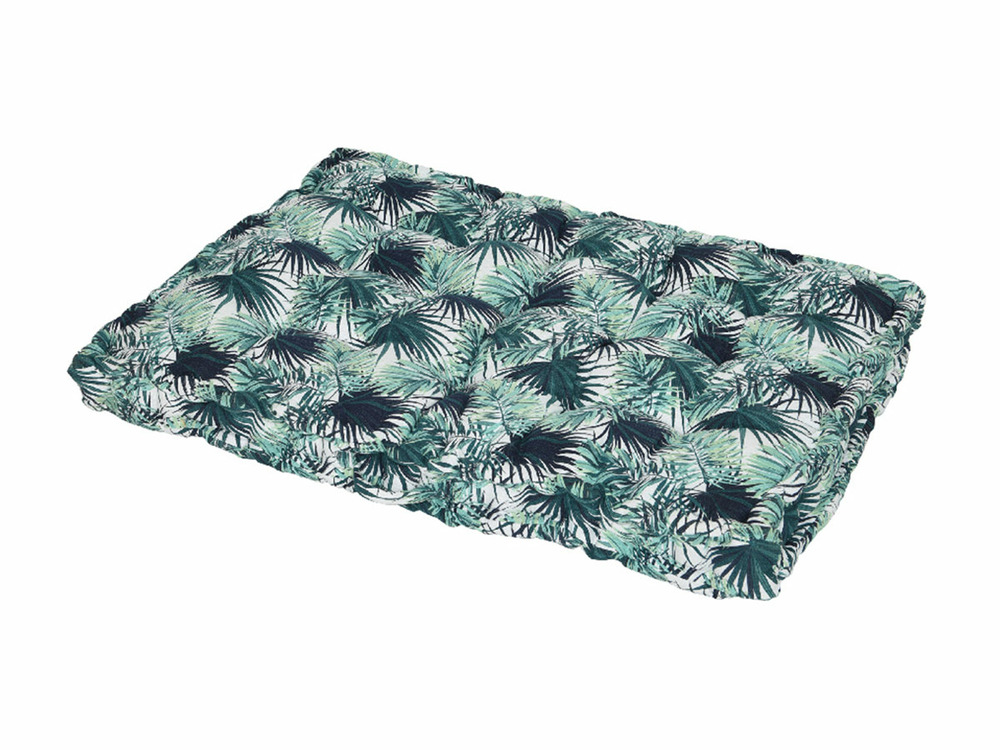 Coussin palette de jardin déco feuilles foncé 120 x 80 x 8 cm