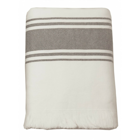 Lot de 2 foutas 90 x 185 cm une face toile, une face bouclette - galet