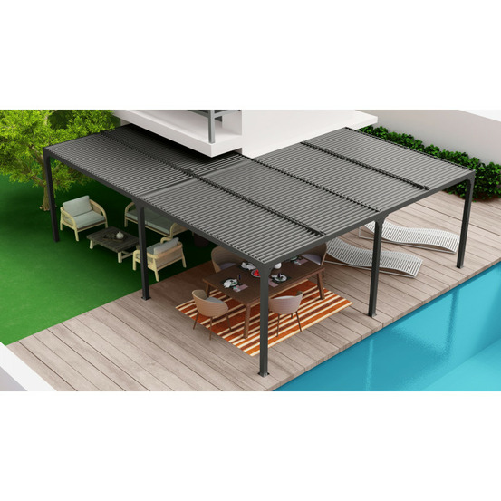Pergola bioclimatique xxl, 32,63 m2, aluminium, en