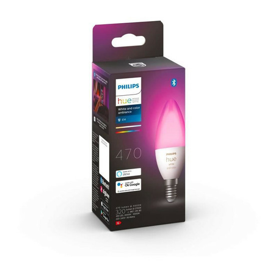 Philips hue bougie led e14 bt 5,3w 470lm ambiance blanc&color