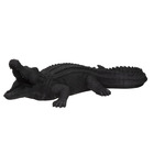 Crocodile résine 100 x 41 x 30 cm noir - atmosphera