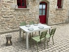 Ensemble repas d'extérieur pour 4 pers., couleur GRIS PERLE/VERT