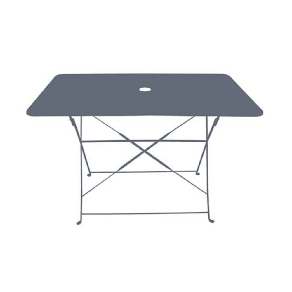 Ensemble repas Bistrot dépliant métal - Table + 4 Chaises - Gris