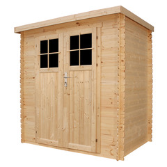 Abri de jardin en bois 2,22 m² - porte verrouillable de haute qualité - H200 x 204 x 142 cm - M311F