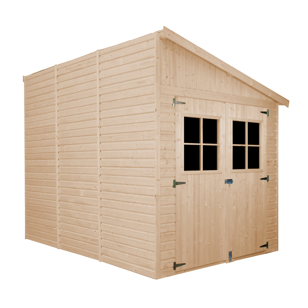 Abri de jardin en bois 6 m² - h245 x 318 x 218 cm - construction de panneaux en bois naturel - m339a