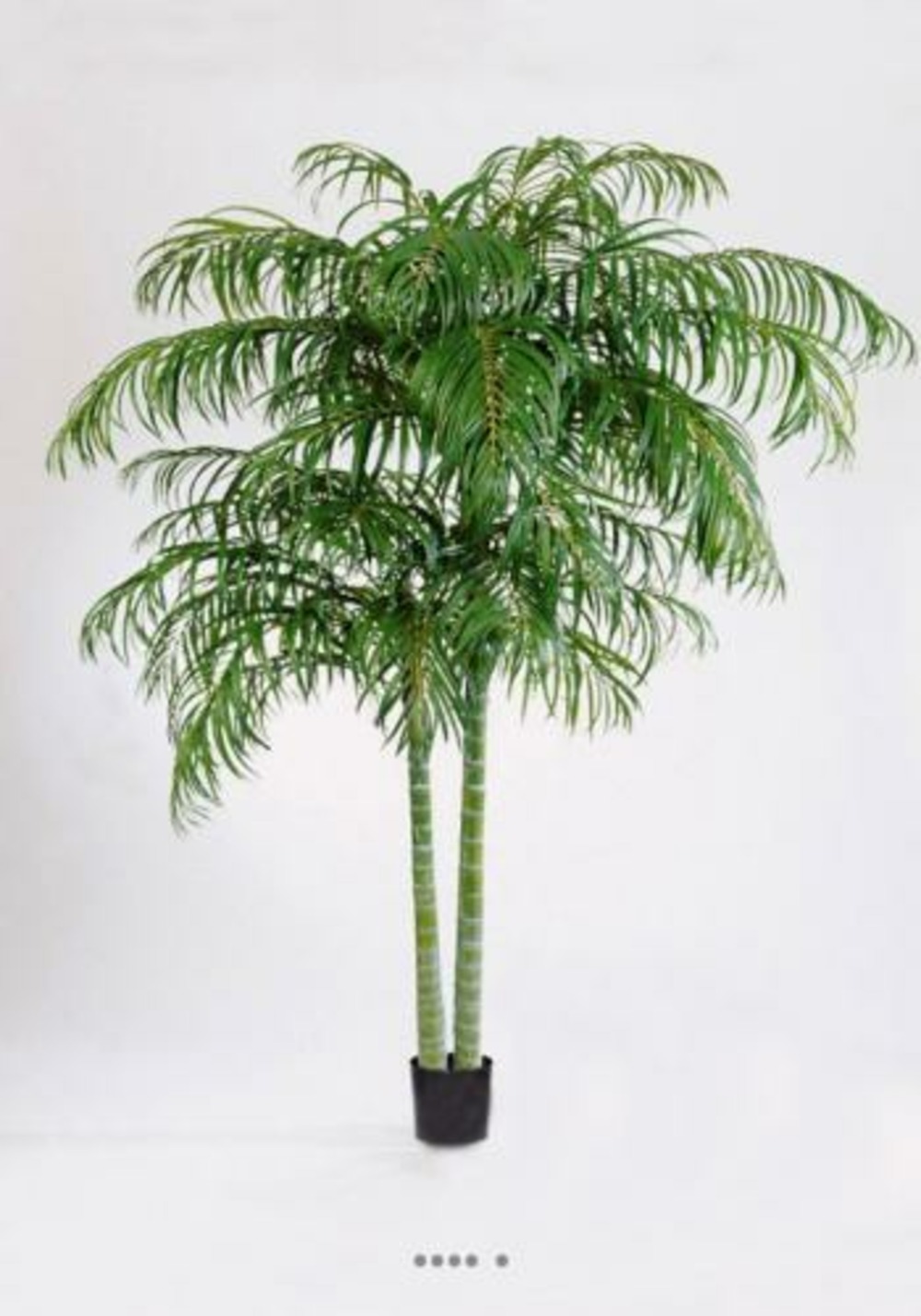 Palmier areca artificiel 2 troncs h 210 cm 1608 feuilles en pot