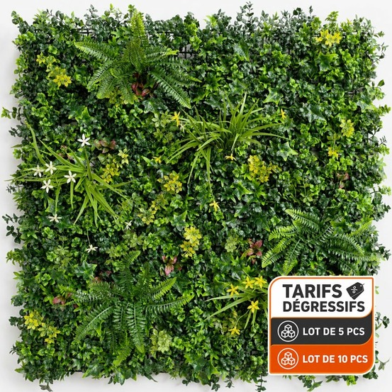 Mur végétal artificiel vegetal chic 1 × 1 m – un décor dense pour salon et terrasse
