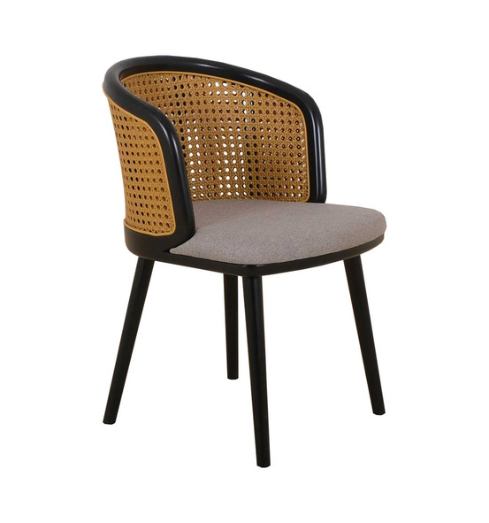 2 chaises SCARLETT en bois massif et rotin naturel