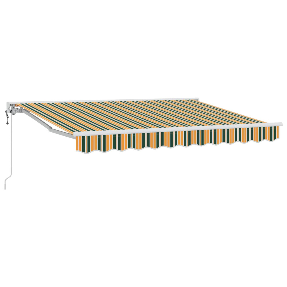 Auvent rétractable électrique vert et jaune 3 x 2,5 m