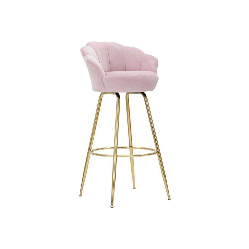 Fauteuil de bar en tissu et métal vienna rose