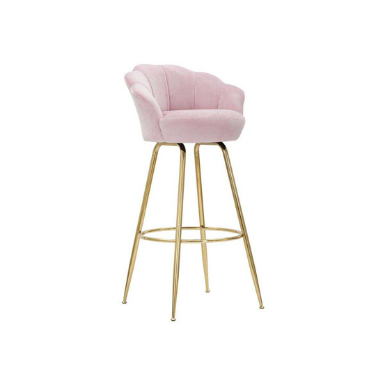 Fauteuil de bar en tissu et métal vienna rose