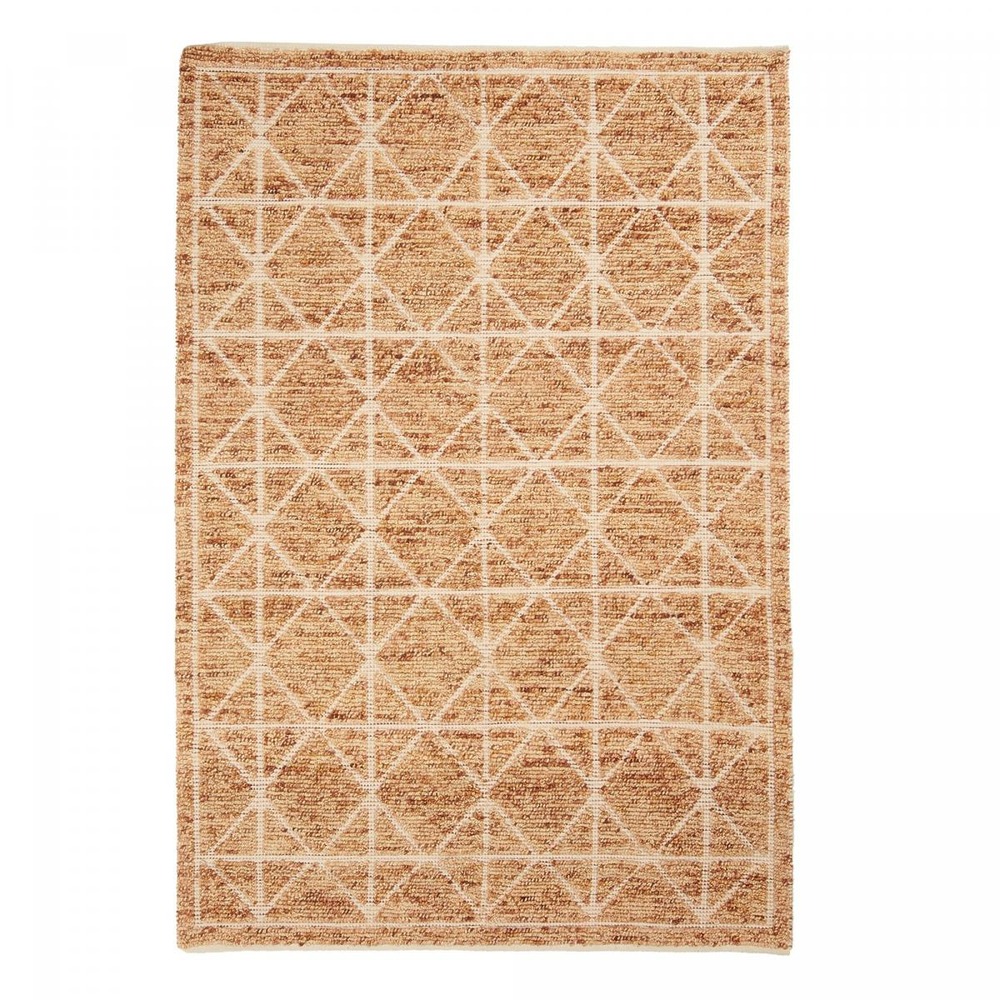 Tapis kilim 80x140 rectangle fait main orange motif géométrique losodance