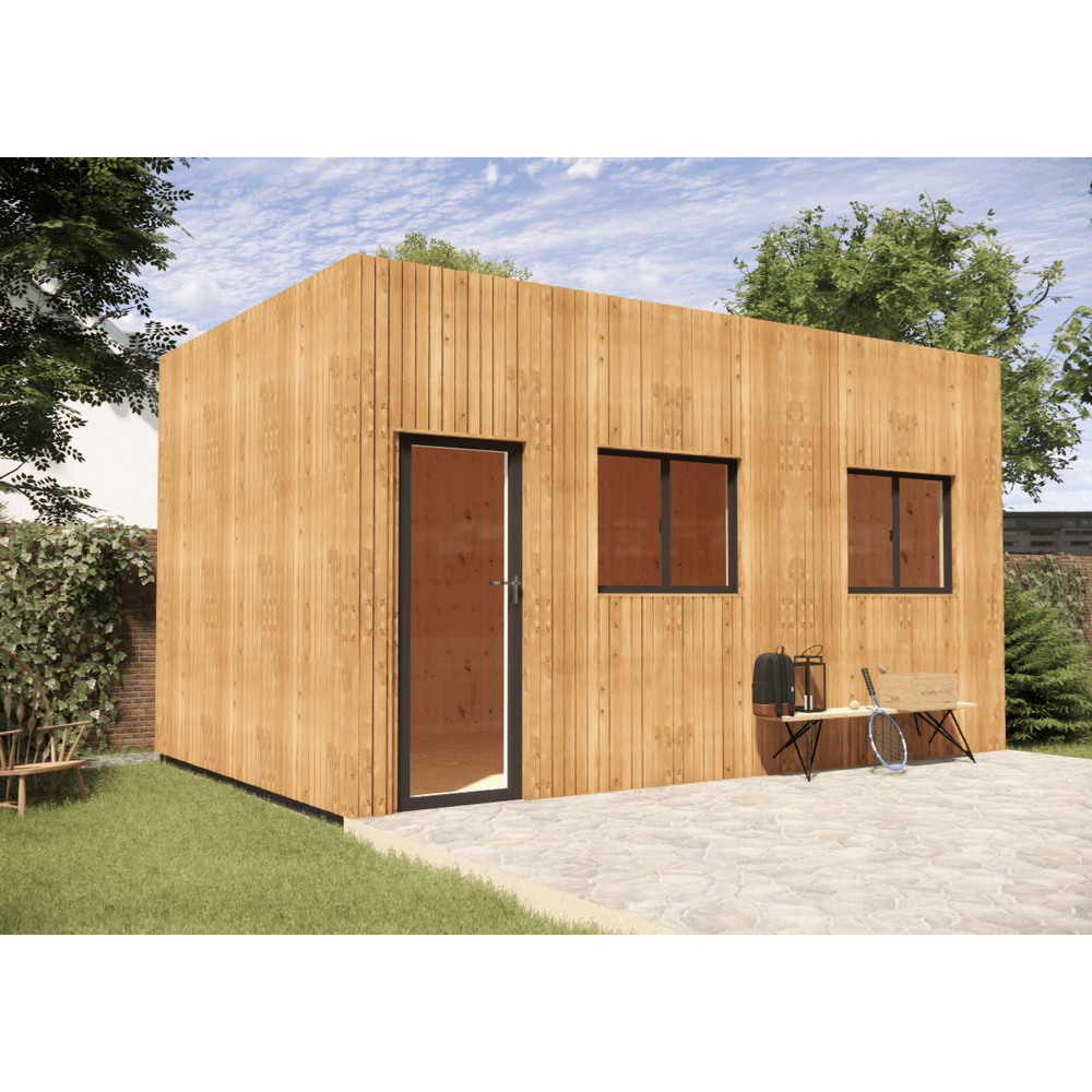 Studio de jardin 4 saisons en bois 5,5 x 3,5 x 3,2 m / isolation re2020 avec plancher isolé / menuiseries alu k-line
