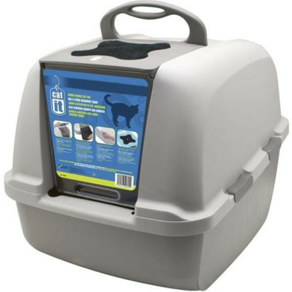 Maison de toilette bac a litiere pour chat - catit - airsift jumbo - systeme de filtration intégré - l. 57 x l. 50 x h. 46,5 c