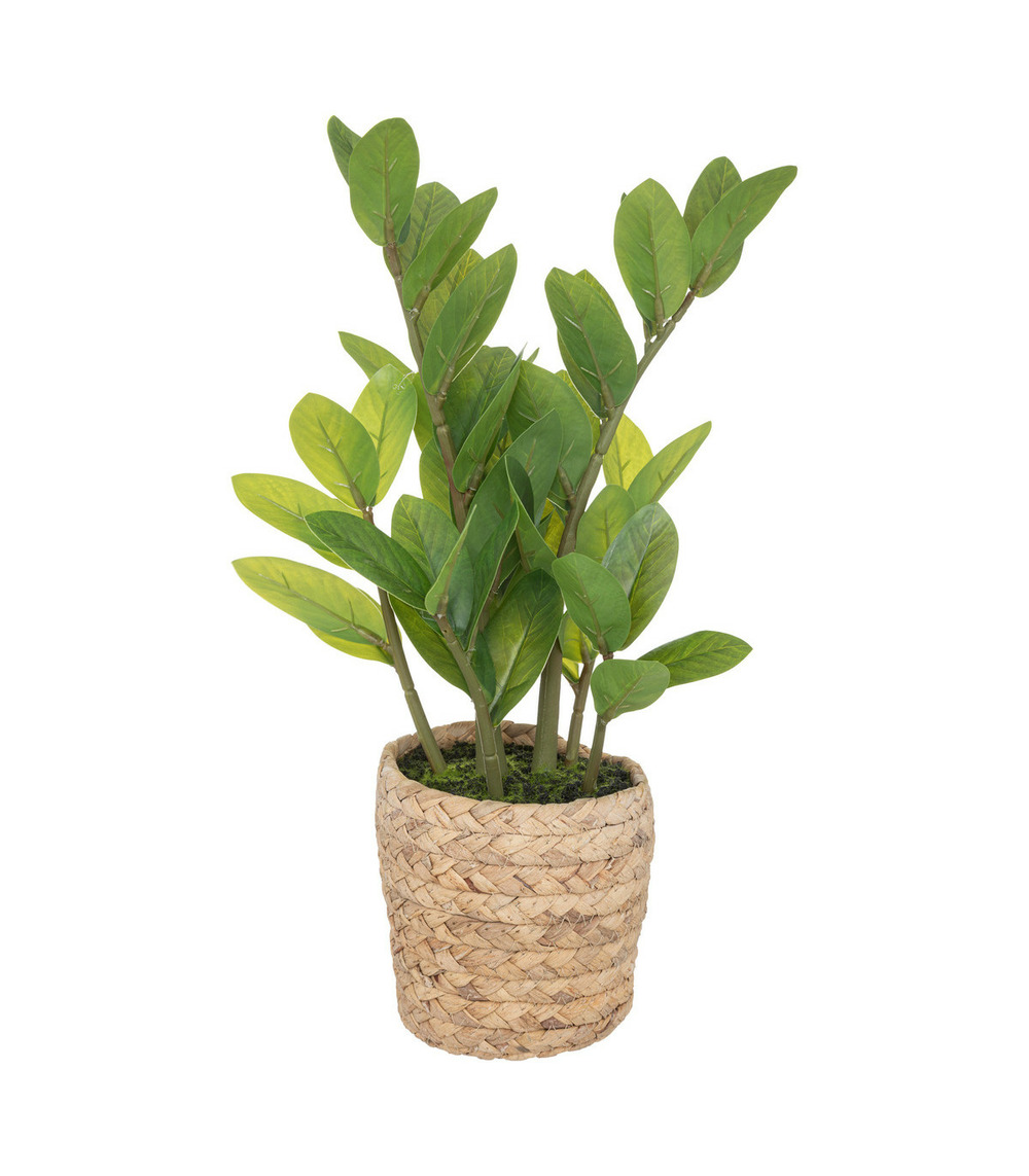 Petit Pot Jute Plante Verte Artificielle 16cm
