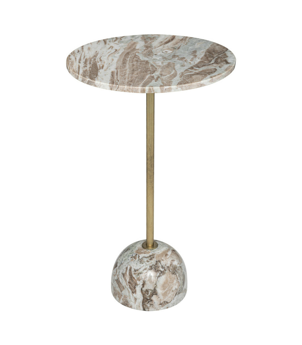 Table d'appoint table à café en marbre beige h 58 cm
