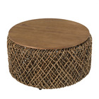 Table basse ronde 70x70cm en tissage de fibre de cocotier