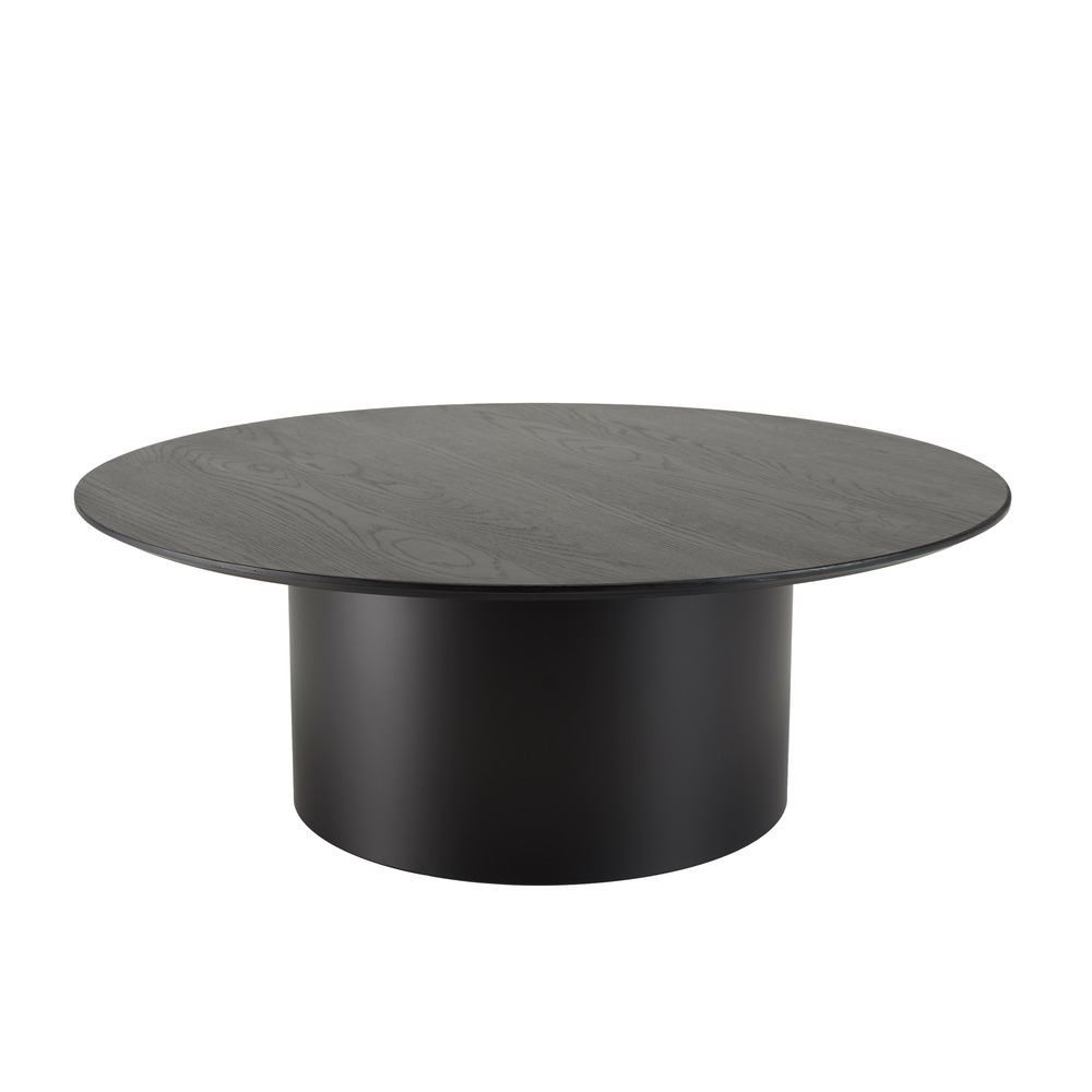 Table basse ronde noire 90x90cm piètement métal
