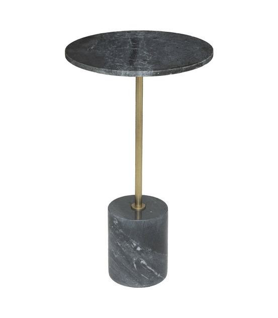 Table d'appoint table à café en marbre gris foncé h 61 cm