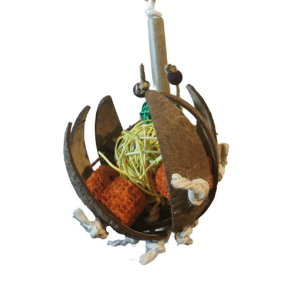 Jouet pour perroquet, perruche, oiseaux exotiques fleur lotus coco