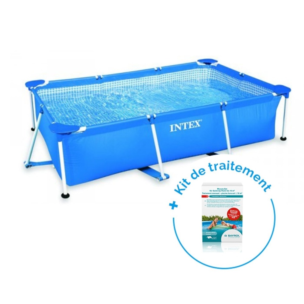 Pack piscine tubulaire intex metalframe junior 2,60 x 1,60 x 0,65 m + traitement pour piscines < 10 m³
