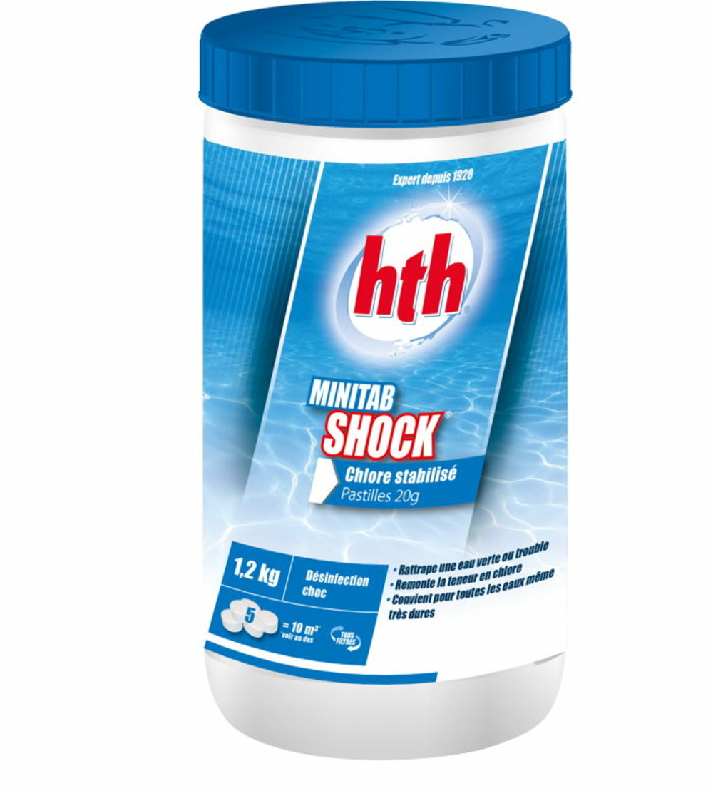 Hth minitab shock - chlore stabilisé pastilles 1,2kg