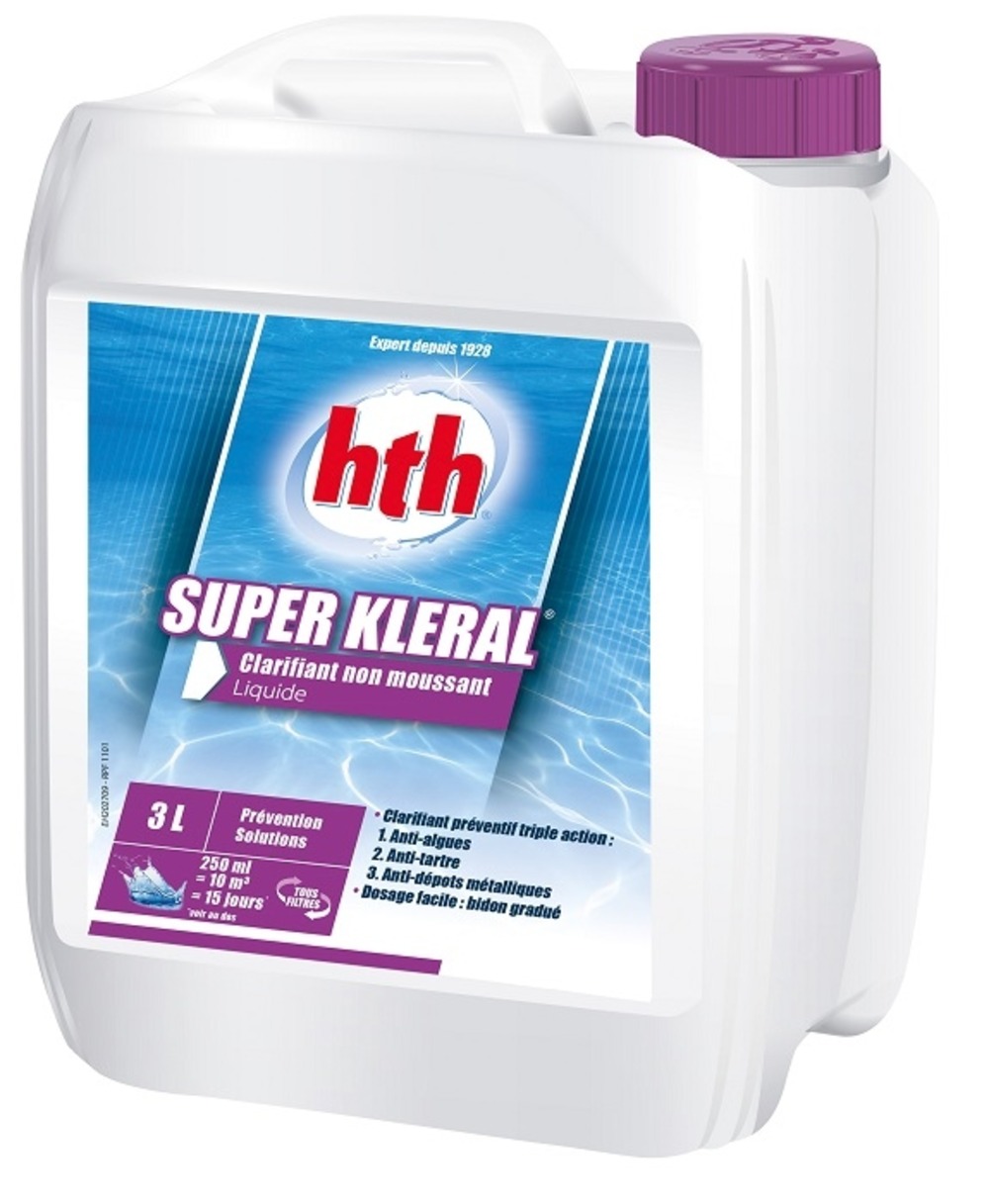 Hth super kleral - clarifiant non moussant liquide 3l