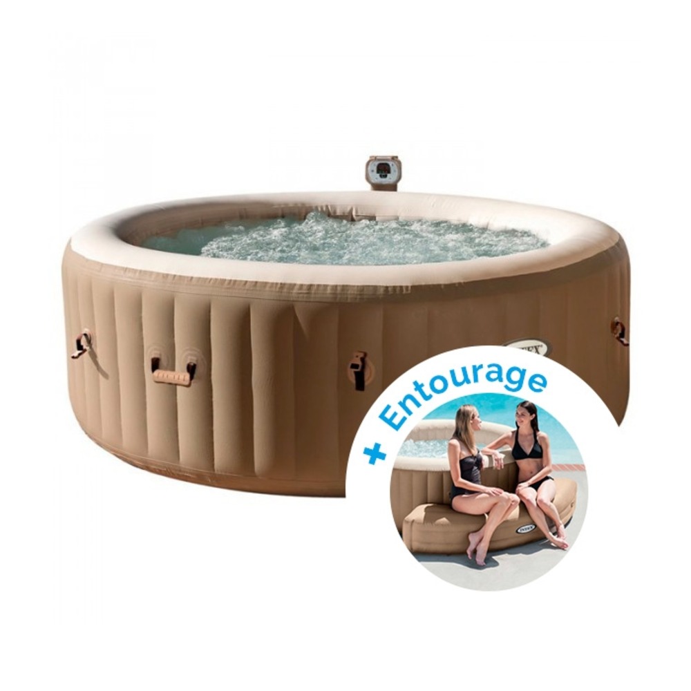 Pack spa gonflable intex purespa bulles 4 personnes + entourage gonflable