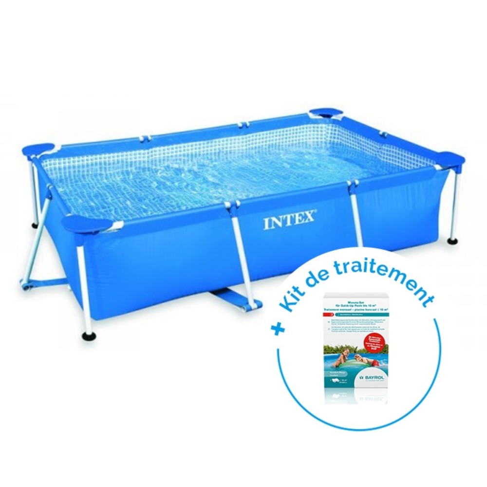Pack piscine tubulaire intex metal frame junior 2,20 x 1,50 x 0,60 m + traitement pour piscines < 10 m³