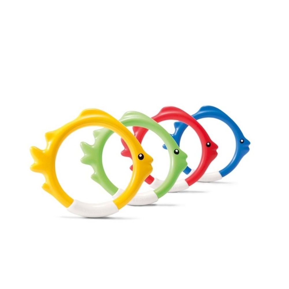 Jeu de plongée 4 anneaux poisson intex