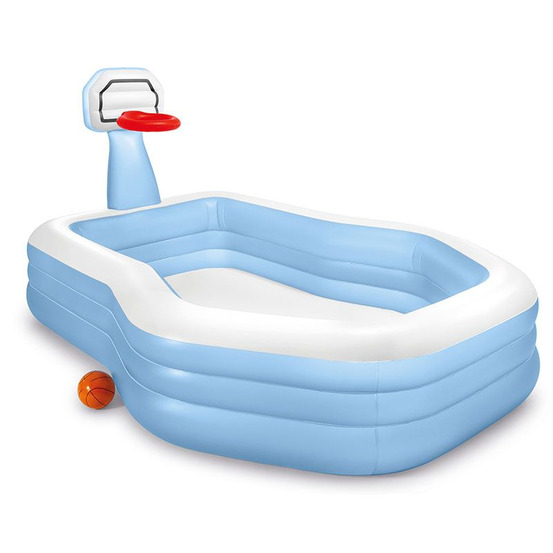 Piscine gonflable octogonale avec panier de basket intex