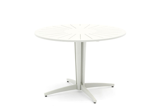 Table ronde FLEOLE pour 4-6 personnes, en aluminium, couleur GRIS PERLE