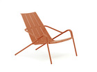2 fauteuils lounge empilables FLEOLE en aluminium, couleur TERRACOTTA