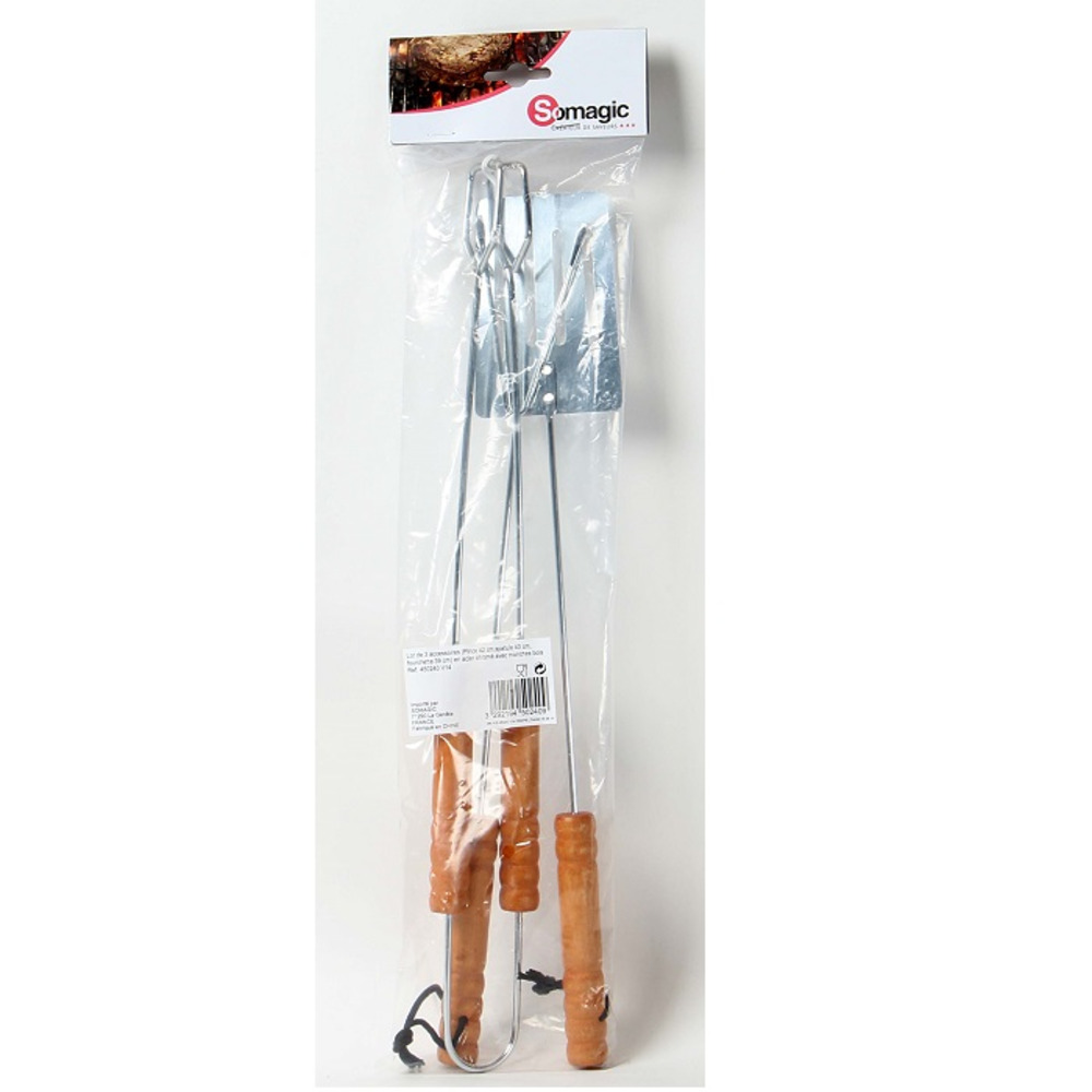 Set 3 accessoires de barbecue en inox somagic