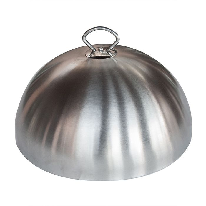 Cloche à Fromage Rectangulaire En Inox Pour Plancha - Dôme De Cuisson 28x22x10 Cm Avec Poignée - Pour Barbecue, Grill, Fondue