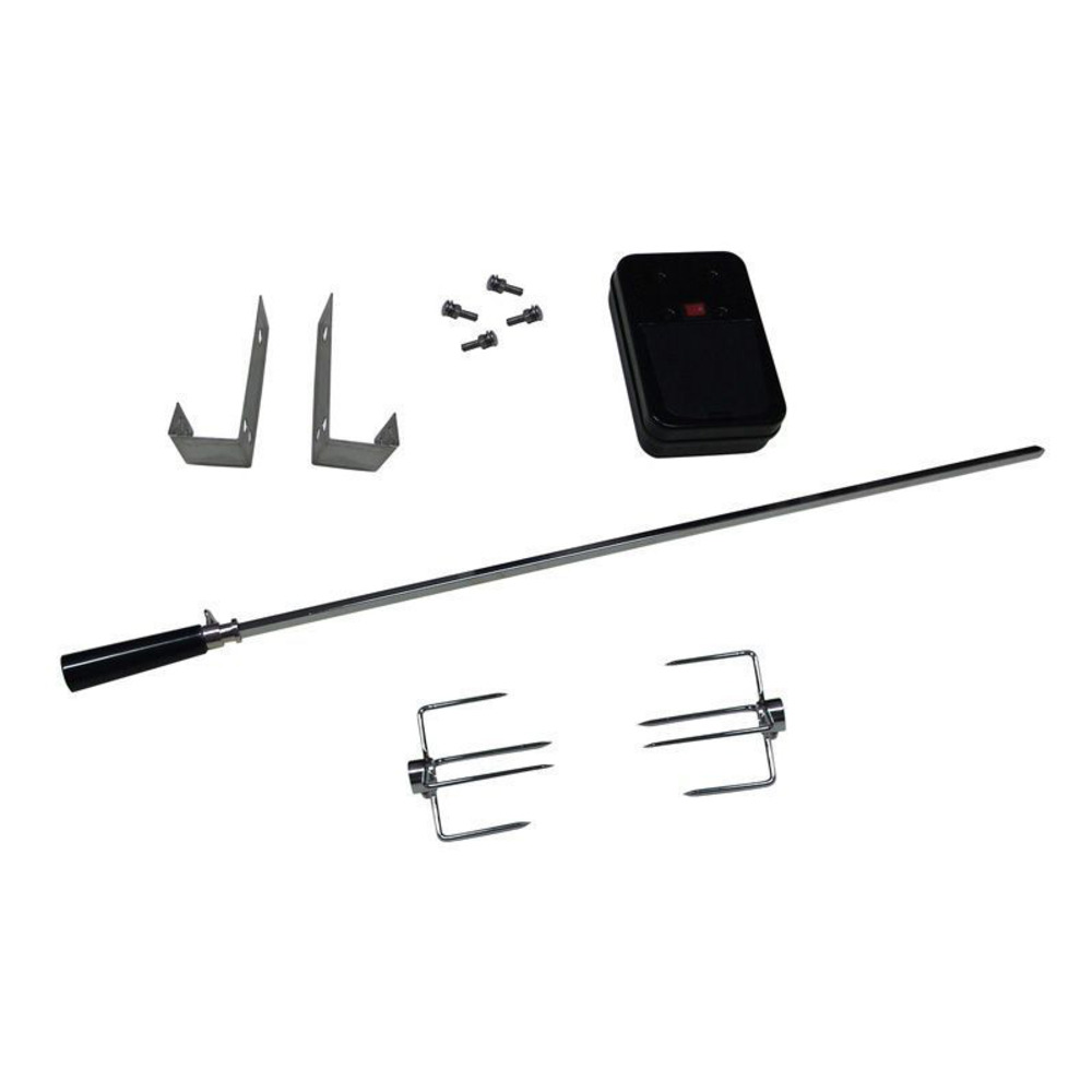 Tournebroche rôtissoire + moteur pour barbecue à gaz barbecook