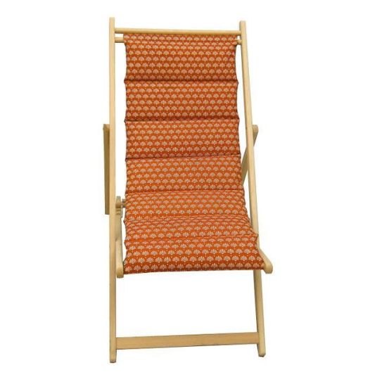 Transat chilienne matelassée en bois helsinki poterie - toile amovible